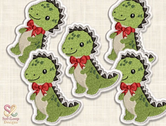 Adorable DINOSAUR Patch Embroidery Design