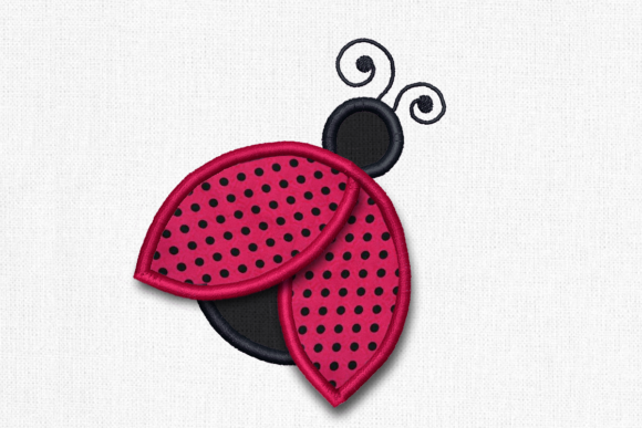 Adorable Ladybug with 3D Wings Embroidery