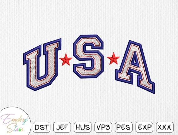 Bold USA Stars Embroidery Design for Apparel