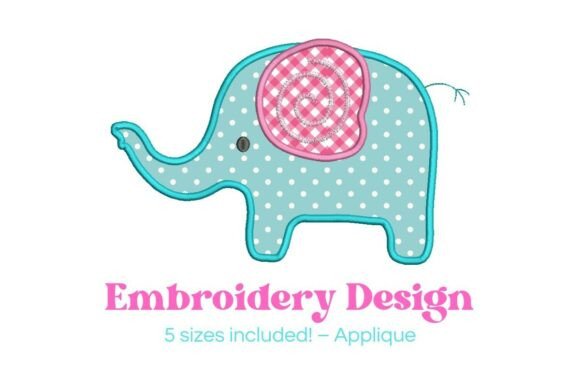 Charming Baby Elephant Applique Embroidery