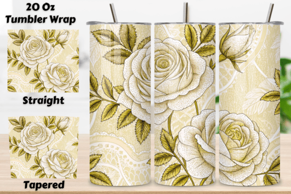 Elegant 3D Lace Embroidery Rose for Tumblers