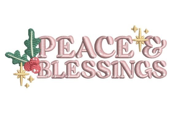 Elegant Christmas Peace and Blessings Design