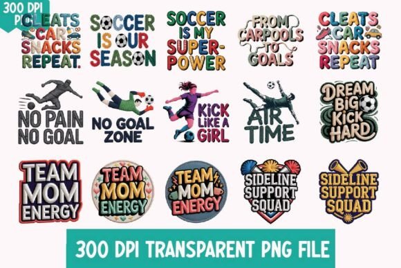 Faux Yarn Soccer PNG Design Bundle Review