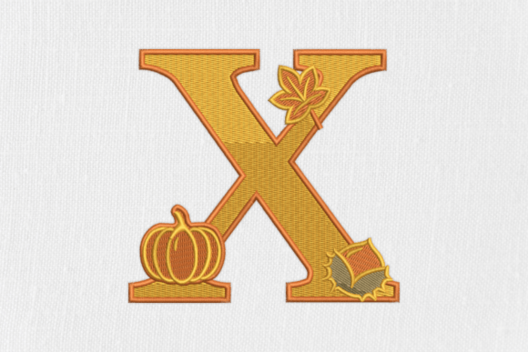 Letter X Autumn Monogram: A Charming Design