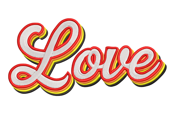 Love Retro: A Bold and Colorful Embroidery Design