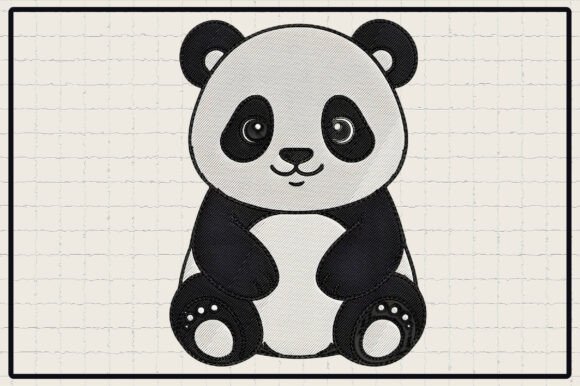 Panda Machine Embroidery Design for Business