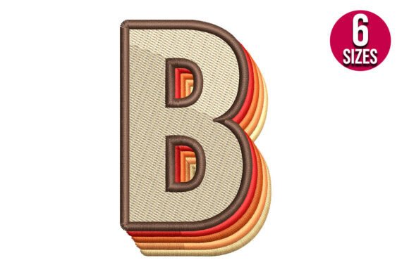 Retro Alphabet Letter B: A Bold, Nostalgic Embroidery Design