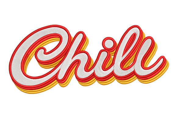 Retro Chill: A Cool and Casual Embroidery Design