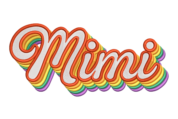 Retro Mimi: A Vibrant Embroidery Design for Grandma