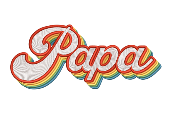 Retro Papa: A Bold and Vibrant Embroidery Design