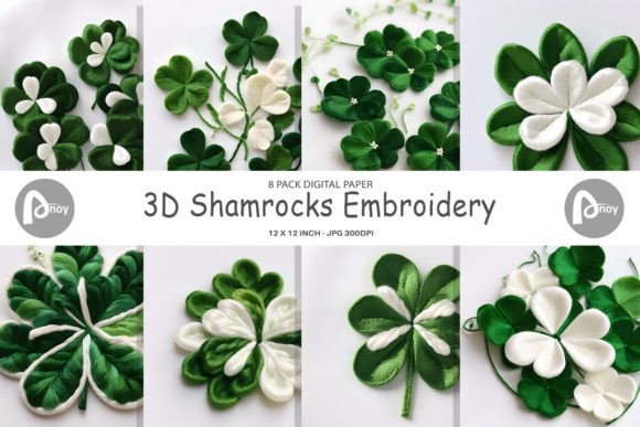 Review: Digital Paper 3D Shamrocks Embroidery