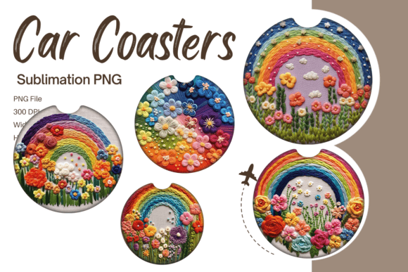 Review of 3D Rainbow Flower Embroidery Car Coaster