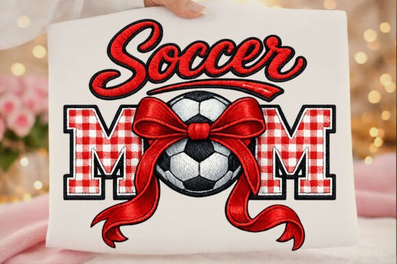Soccer Mom Mother's Day Faux Embroidery
