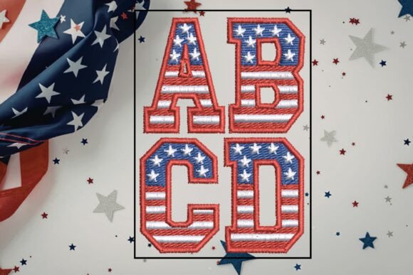 Stars and Stripes Alphabet: A Patriotic Embroidery Gem